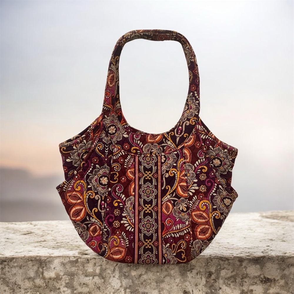 VERA BRADLEY SHOULDER TOTE WITH SIDE POCKETS